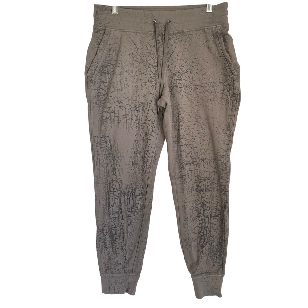 Lululemon Warm Down Jogger Size 10 Gray Marble Tapered Leg Athleisure